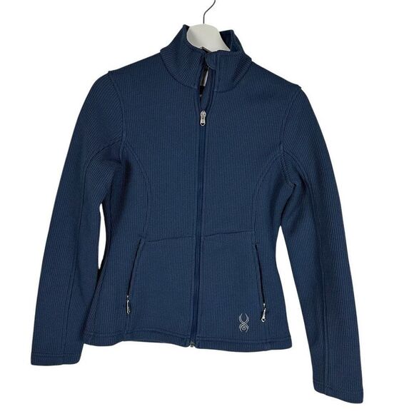 Spyder Core Endure Full Zip Mid Weight Core Sweater Size Small Teal Blue - Picture 1 of 8